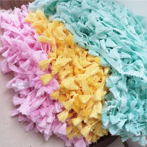 1yards 5yards Polyester cotton Fringe 4cm lace tassel for sewing bed clothes curtains DIY accessories Decor
