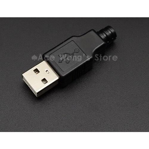 10pcs/lot USB Male 4Pin A Type Plug Connector with Plastic Cover for Data Connection Interface Charging