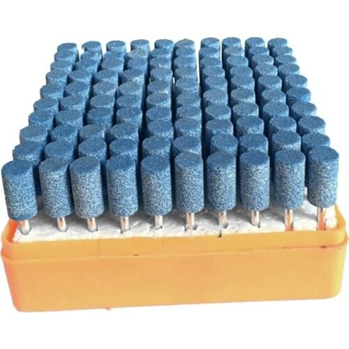 100PCS Ceramic Polishing Grinding Drill Bit 1/8 Inch (About 0.3Cm) Shank Blue Grinding Wheel Grinding Head
