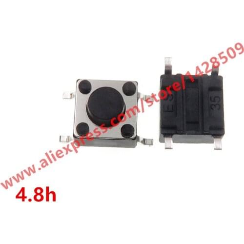 200pcs/lot SMD 6*6*4.8 Black Micro Push Button Tactile Tact Momentary Electronic Switch
