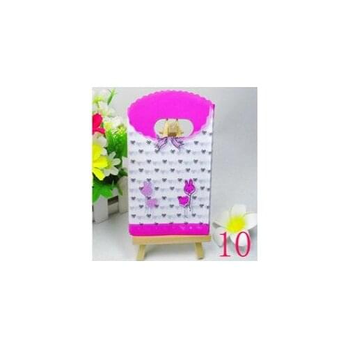 2017 New Design High Quality Wholesale 100pcs/lot 9*15cm Small Lovely Rosette Plastic Present Gift Packaging Bags With Handles