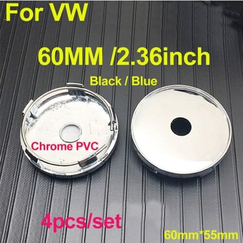 4pcs 60mm For Passat B6 B7 CC Golf Jetta MK5 MK6 Tiguan Car Badge Emblem logo Wheel Hub Center Caps 6cm Wheel Rim Covers