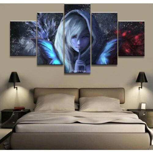 5 Piece HD Picture DOTA 2 Game Poster Wall Sticker Game Paintings Artwork Canvas Art for Home Decor Wall Art9