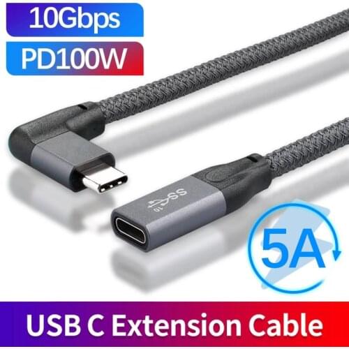 5A USB C Extension Cable Male to Female PD 100W Fast Charging Data USB-C 3.1 Gen2 Extension Cable For Macbook USBC Extender Cord