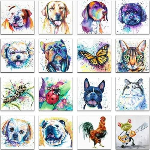 5D DIY Diamond embroidery Cross stitch Lovely Frog Full Square Diamond mosaic Colorful Animal Full Round Diamond painting Dog