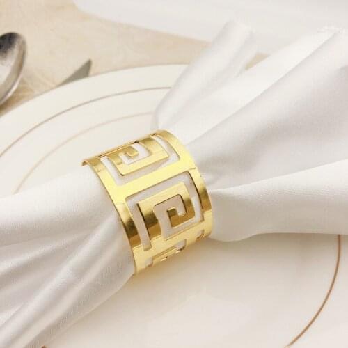 6pcs Back Pattern Napkin Rings Serviette Ring Napkin Buckle For Wedding Party West Dinner Table Decoration Napkin Holder Kitchen