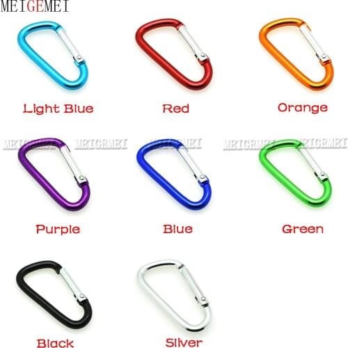 8PCS Carabiner Key Chain Clip D-Ring Locking Hooks Aluminum D-Shape Keychain Backpack Home Camping Hiking