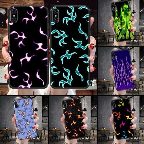 Flame art cool Phone Case For iphone 5 5S SE 2 6 6S 7 8 11 12 Mini Plus X XS XR Pro Max black luxury shell art coque soft