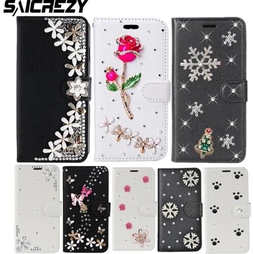 PU Leather Flip Stand Fashion Diamond Case for Redmi S2 Y2 3 3s 4 Prime 4A 5 Plus 6A Note 5 Pro 5A 4X 6 9 9S