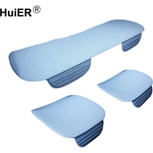 HuiER Car Seat Cover 8 Colors Breathable Flax Anti-Slide 4 Seasons Seat Mat Protector Car Seat Covers Seat Cushions Car Styling