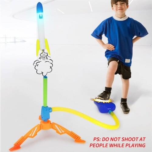 Kids Rocket Launcher Toy Adjustable Jump Rocket Set Children Outdoor Sports Glowing Toy Gifts for Boys and Girls