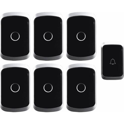 CACAZI Wireless Doorbell Waterproof Battery 300M Remote US EU UK AU Plug 1 Button 6 Receiver Smart Home Cordless Doorbell 220V