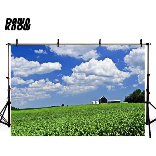 DAWNKNOW Corn Field Photography Background White Cloud Photographic Backdrops Wedding Photo Studio Children Photocall lv2142