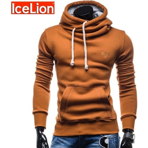 IceLion 2021 Hoodies Men Sweatshirts Fleece Long Sleeve Casual Men Hoodies Solid Sportswear Men Hoodied Winter Thick Sweatshirts