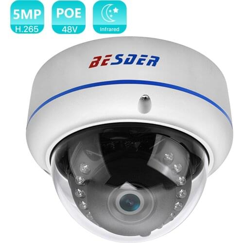 BESDER H.265 Audio 5MP 3MP 2MP Vandal-Proof IP Camera Infoor Video Dome CCTV Security IP Camera Onvif P2P RTSP Motion Detection