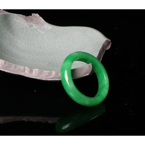 Natural Jade Hand Carved Ring Fashion Boutique Jewelry Womens Jade Ring Bracelet Gift Accessories