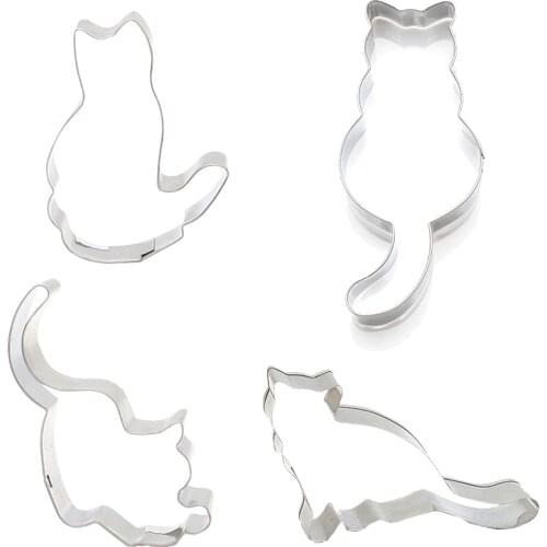 Kitten Cookie Mold Cute Cat Shape Fondant Biscuit Dough Shaping Cutter Pastry Baking Metal Cutting Mould