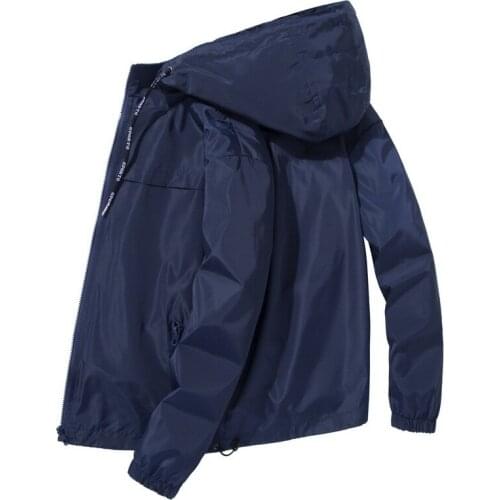 Plus Size 8XL Men Jacket Casual Solid Hooded Loose Windbreaker Streetwear Coat Hip Hop Thin Premium Male Leisure Jacket 2021