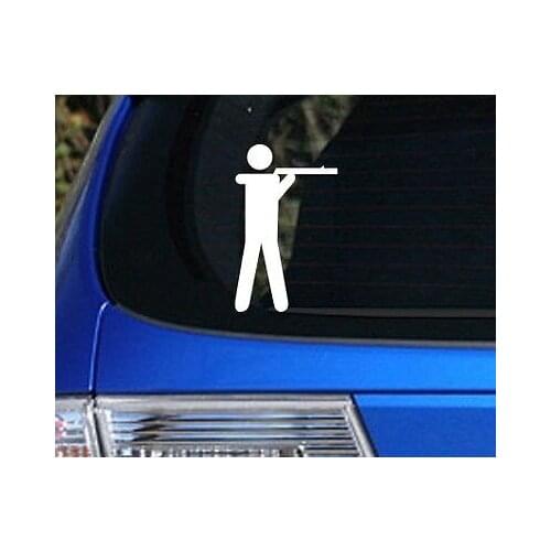 Stick Figure Guy Shooting a Decal Sticker Anti Gun Control Hunting Duck,funny window stickers 15cm
