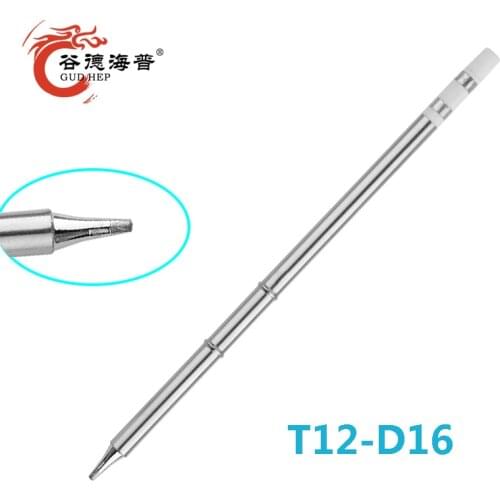 Gudhep T12 D16 Soldering Iron Tips T12 Chisel Type for FX951 Soldering Rework Station FM2027 FM2028 FX9501 Soldering Iron Handle