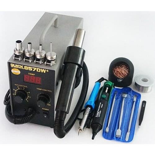 Original QUICK-857DW+ Soldering Station SMD SMT Electric Soldering Iron BGA Rework Desoldering Welding Repair Tools 220V