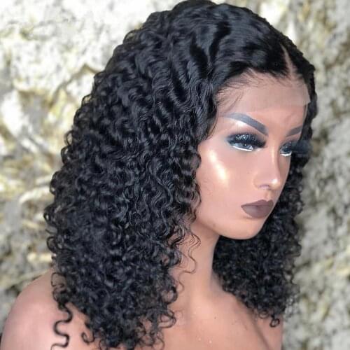 Brazilian Water Wave 13*4 Short Bob Lace Frontal Human Hair Wigs Wavy Curly Bob Wigs For Women Pre Plucked Transaprent T Part