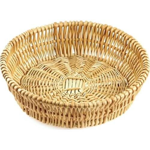 Hand-Woven Basket, Wicker Basket, Food Serving Basket for Bread, Fruit, Vegetable Storage, Gift Basket