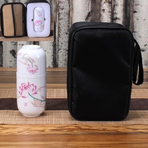 Portable Travel Tea Set Ceramic cup Porcelain inclue 1pot 2cups, gaiwan Concentric Cup Office Home Quick Cup easy teapot kettle