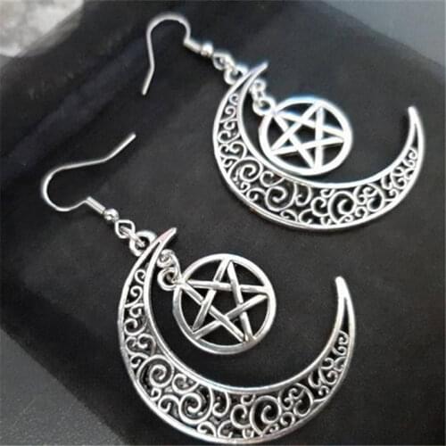 Moon Celtic Knot Pentagram Earrings Fashion Gothic Witch Xingyue Jewelry Glamour Lady 2021 Creative Gift
