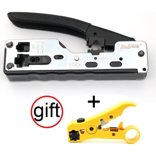 Xintylink RJ45 crimper for cat7 cat6 cat5 plug network tools Crimping Cable Stripper clamp 8p8c pliers Crimp Clip