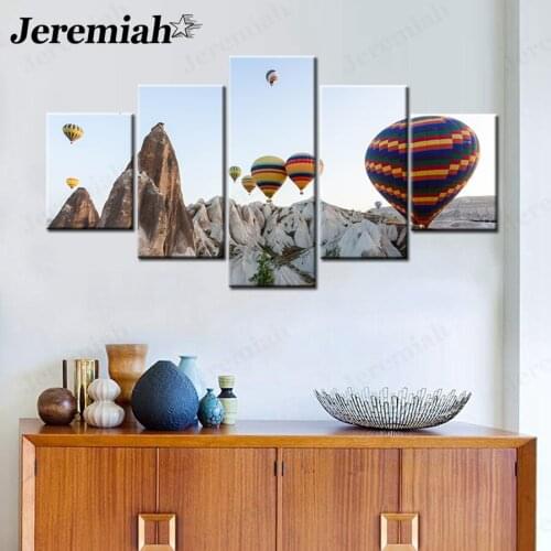 Nordic Hot Air Balloon Landscape Canvas Poster Simple Mountain Rock Painting Wall Art Modern Home Living Room Decoration