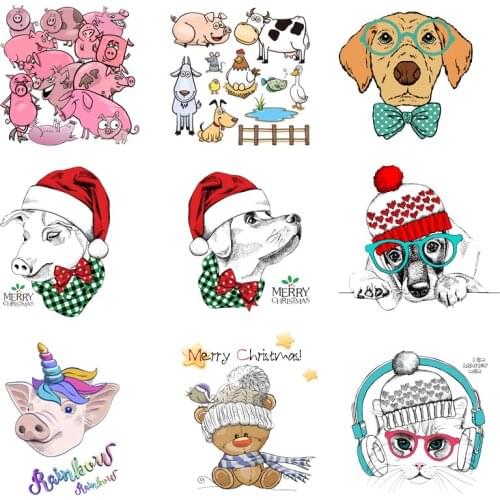 Iron-on Transfers for Clothing Patches Cat Stickers Diy Dog Patch T-shirt Applique Flex Fusible Transfer Vinyl Adhesive Stripe C