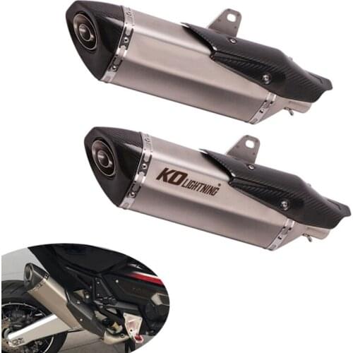 Universal 38-51mm Exhaust Muffler Pipe Motorcycle Stainless Steel/Carbon Fiber Escape Removable DB Killer Carbon Heat Guard