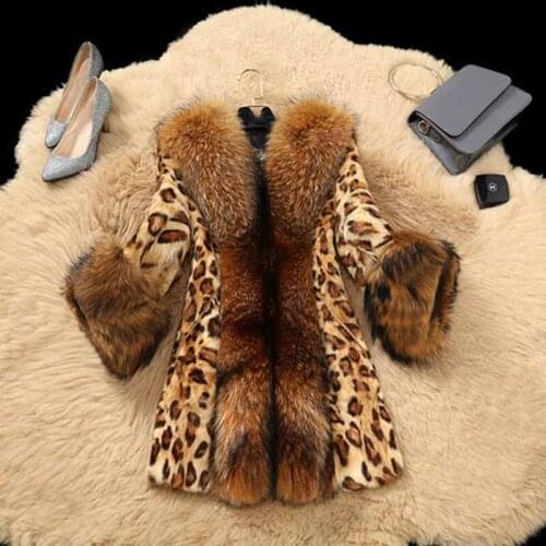 High-quality Fur & Faux Fur Fashion Women Fur Coat 2021 Winter New Large size Leopard Casual Womens Fur Coat NUW545