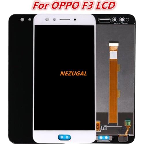 For OPPO F3 CPH1609 LCD Display Touch Screen Digitizer Assembly Replacement Parts Mobile Phone LCD Complete 5.5 inch Black/White