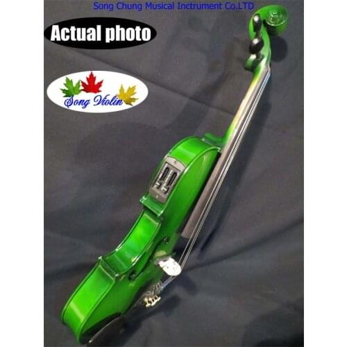 Green colors electric&acoustic violin 4/4 with case,bow,rosin,line kit