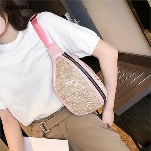 Women Straw Waist Bag Banana Bag Chest Bag Womens Belt Bag Women Beach Pockets Pouch Belt