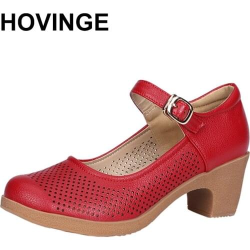 HOVINGE Ballroom Party Dance Shoes Women Outdoor High Heels Tango Waltz Standard Modern Dancing Shoes For Women Mary Jane Dance