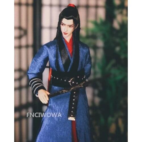 1/6 BJD Figure Doll Clothes The Untamed Wei Wuxian Xiao Zhan Blue Red Set Custom Male bjd Chinese Costume Highend Art Collection