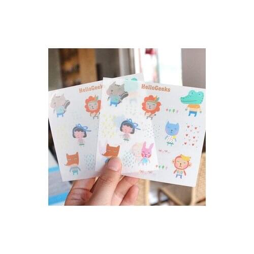1set BZNVN JB154 Korean cute creative cartoon Rome PVC transparent decorative stickers 2