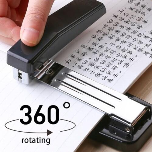 1Pc 360 Rotatable Stapler Book Paper Stapling Stapler Portable Stapleless Student School Office Supplies Accessorie Teacher Gift