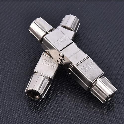 1pc Cat6A Cat7 Cable Extender Junction Adapter Connection Box RJ45 Lan Cable Extension Connector Full Shielded Toolless