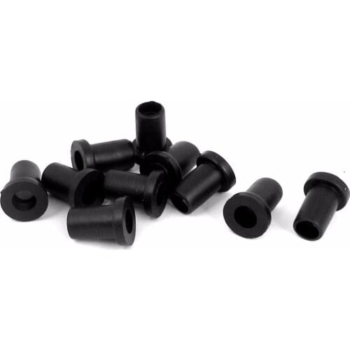 UXCELL 10pcs Rubber Strain Relief Cord Boots 14mm Long ID 5mm OD 7mm Protector Wire Sleeve For Aviation Plug Power Tool Black