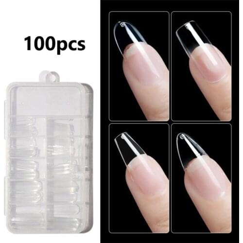100Pcs/Bag Square False Nail Tips Full Cover Luxury Gel Press On Nails Manicure Salon Supply