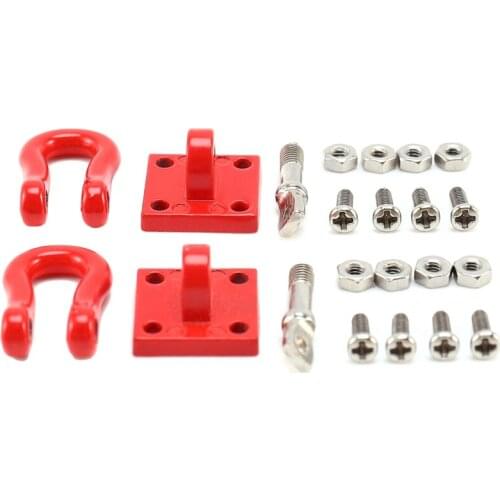 2Pcs Metal Front Rear Bumper Rescue Trailer Hook & Mount Set for Wpl Rc Car Truck Light Weight Cool and Attractive Durable Parts