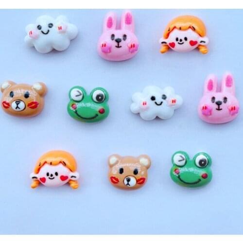 20 Pieces Of New Kawaii Mini Animal, Girl Resin Series Crafts Flat Bottomed Convex Scrapbook DIY Ornament Accessories A75