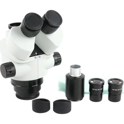 2020 7X-45X Simul-Focal Trinocular Microscope Zoom Stereo Microscope Head + 0.5x 2.0x Auxiliary Lens
