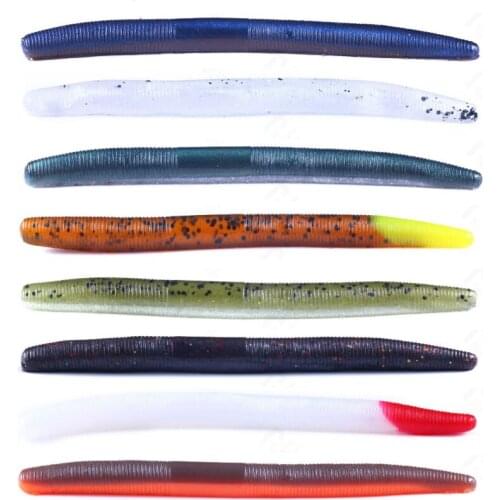 6pcs Maggot Worms Soft Lures 11.5cm 5.5g Jig Wobblers Easy Shiner Silicone Artificial Baits Swimbaits Carp Bass Tackle Fishing