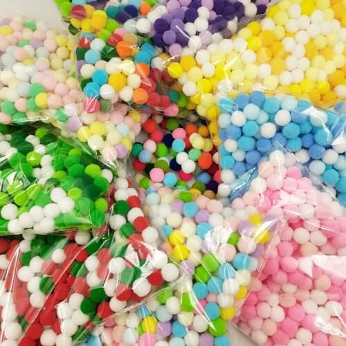 8MM Pom Pom Mulitcolor Soft Pom Pom Plush Fur Ball Handicraft Toy Wedding Decor Garment Sewing Accessoires Chilren Toy 1000pcs