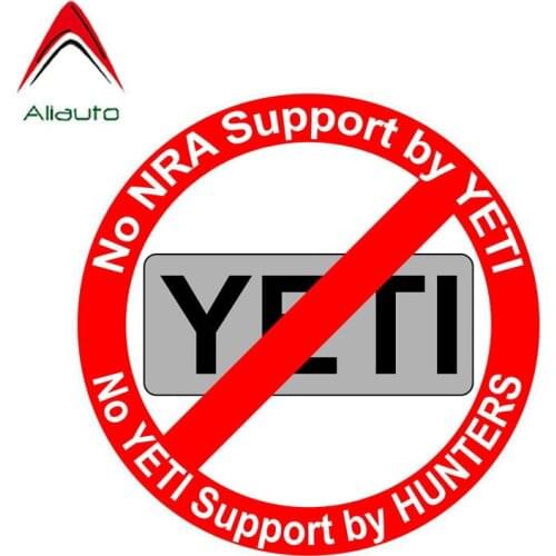 Aliauto Warning Car Sticker No Nra Support By Yeti PVC Waterproof Sunscreen Creative Decoration Decal Accessories,12cm*12cm